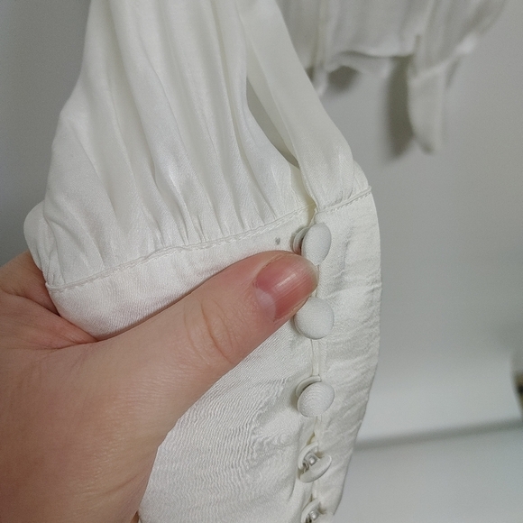 Bardot Tie Neck Ruched Blouse - Picture 3 of 5